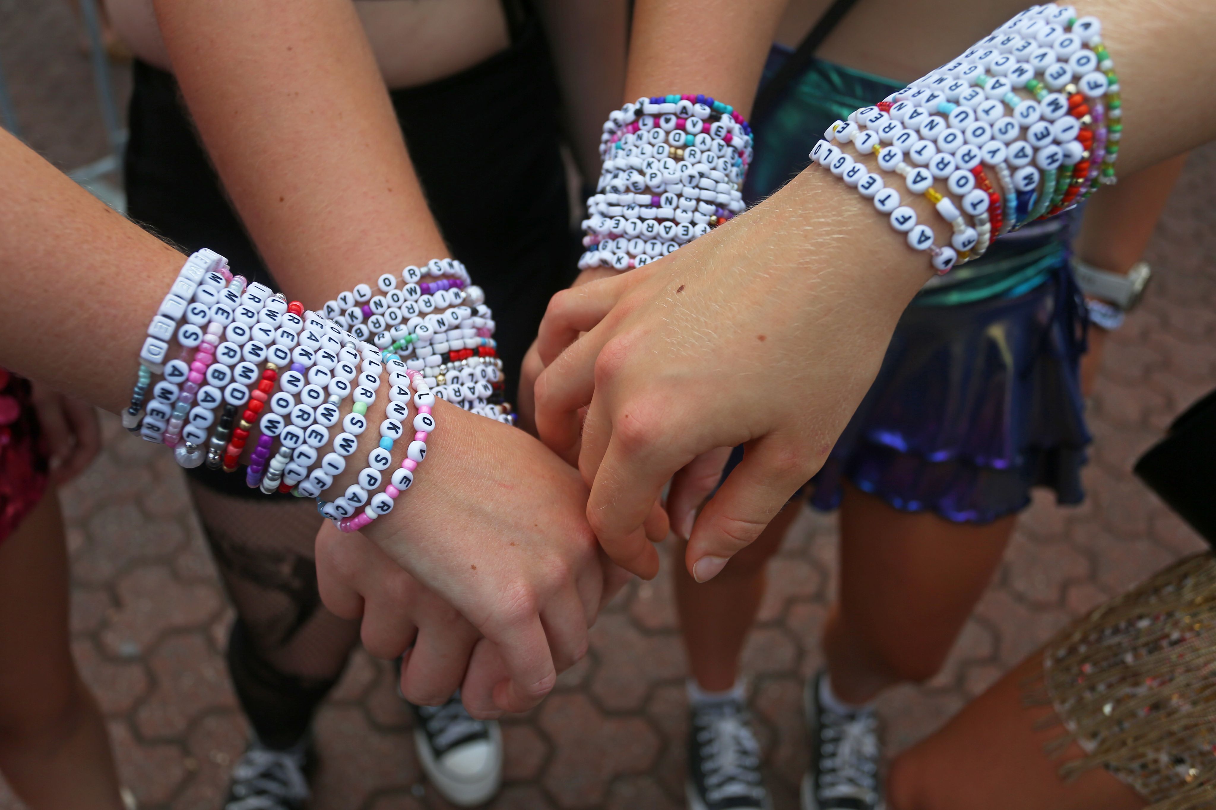 Taylor Swift fans show off their friendship bracelets