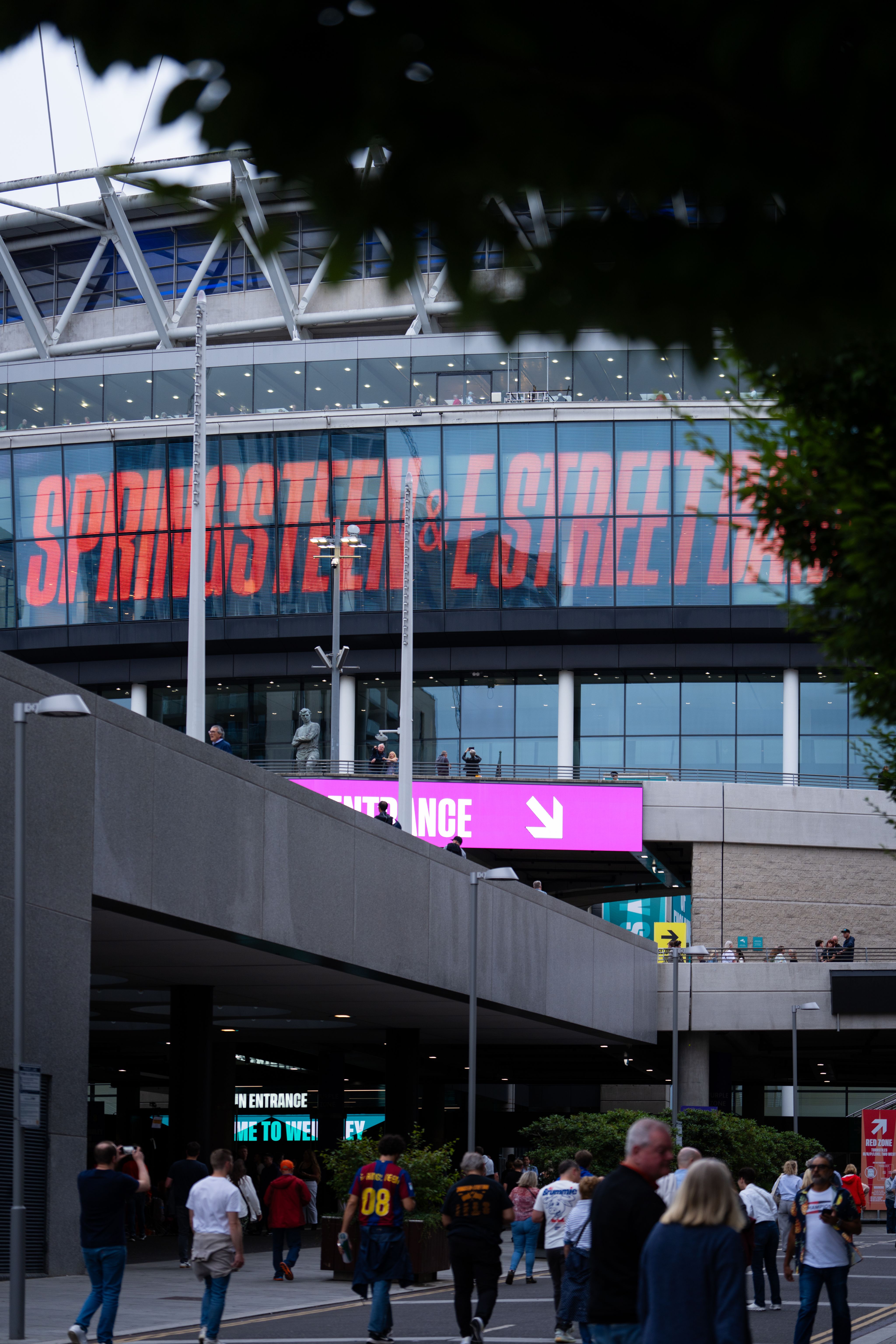 The external screens at Wembley read Springsteen and The  E Street Band