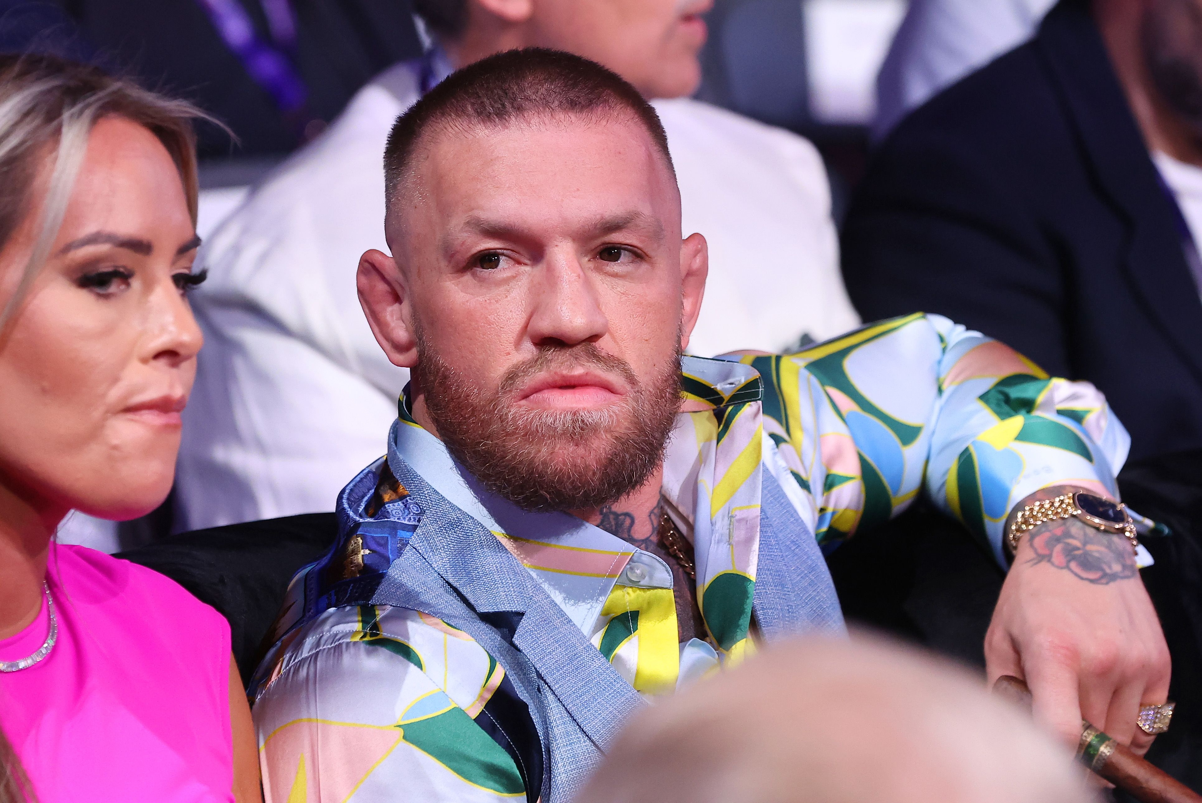 Connor McGregor arrives to watch Joshua Dubois