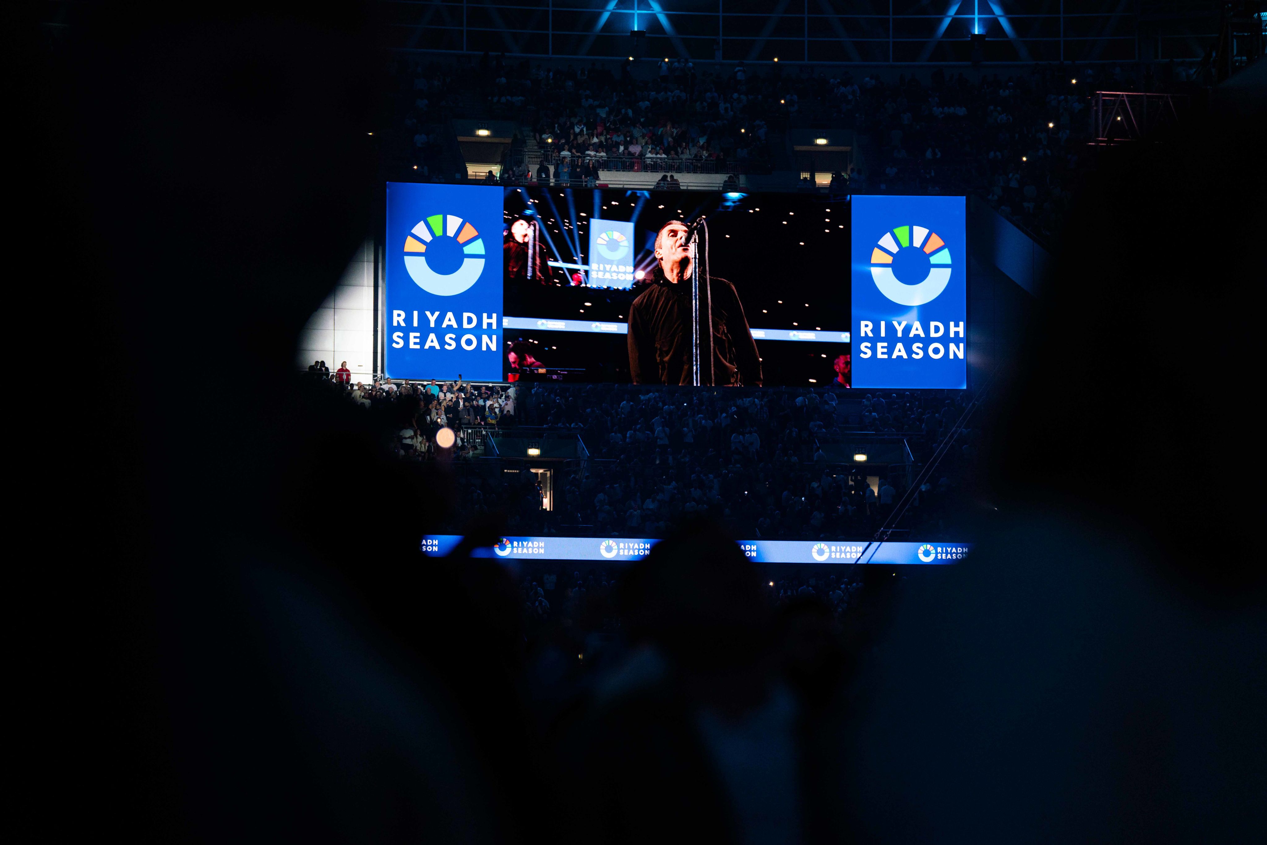 Liam Gallagher performs on stage in the build up to Joshua Dubois