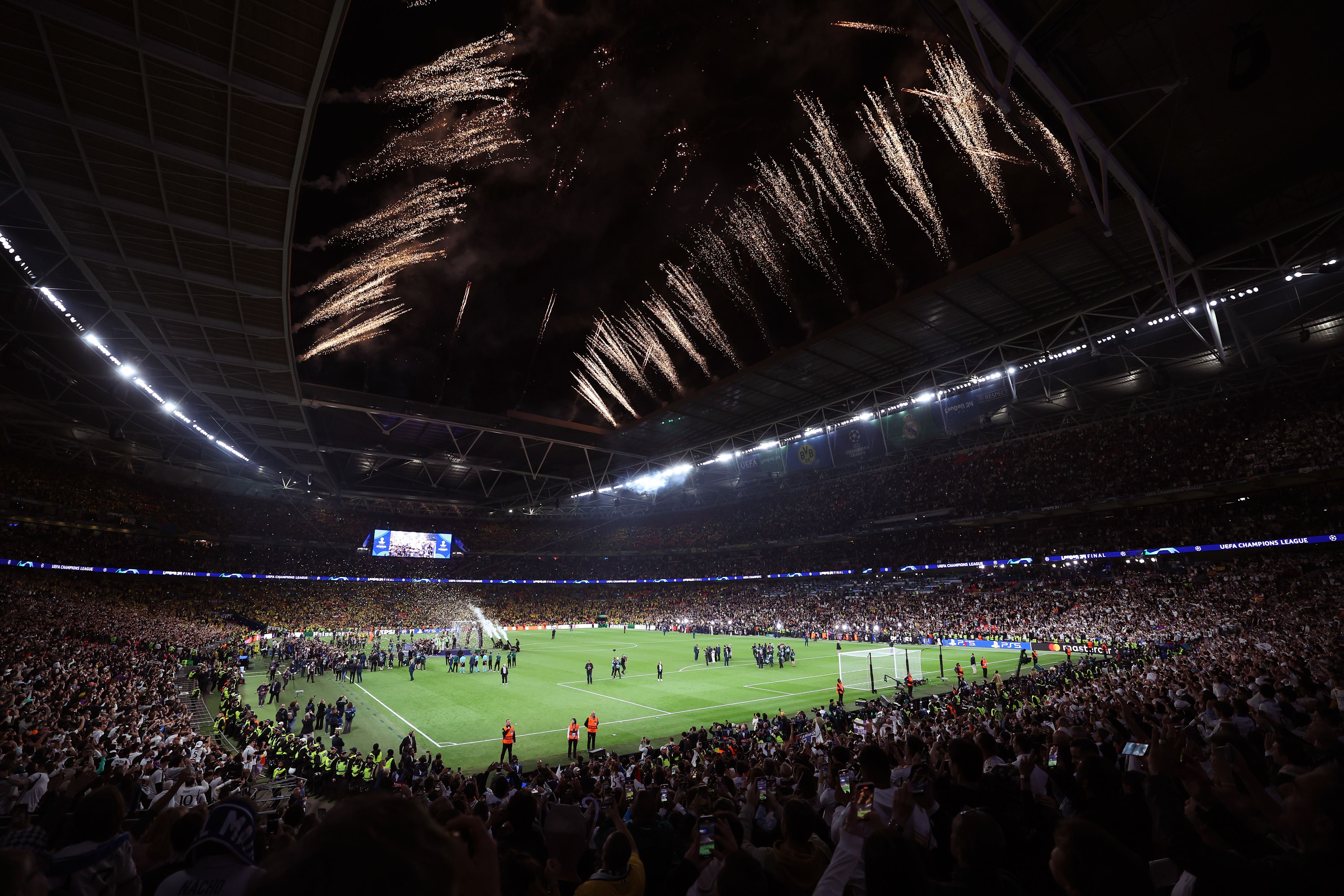 A photo taken during the opening ceremony of the UEFA Champions League final